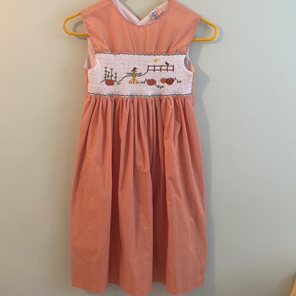 Vintage Orient Expressed INC Smoked Cotton Dress with Embroidery